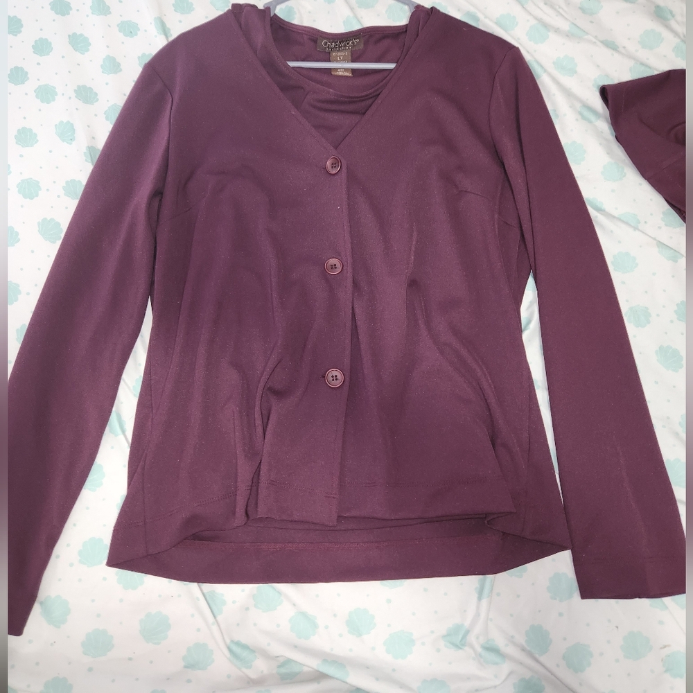 Chadwicks Collection plum colored women's suit- Size LT